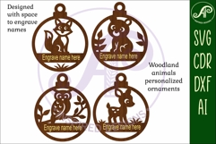 Cute woodland animals Christmas Ornament SVG Product Image 3