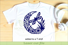 Dragonfly Moon Wall Art SVG, Black Eyed Susan Pond Scene Product Image 3