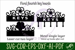 Flower flourish home Key holder designs for wood and metal Product Image 3