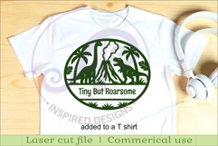 Dinosaur Name Sign SVG, Round Nursery Wall Decor Laser Cut Product Image 3