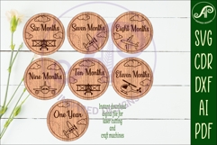 Plane themed Baby monthly milestone discs SVG laser Product Image 3