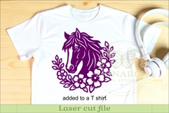 Floral Horse Head SVG Wildflower Wall Decor Laser Cut File Product Image 3
