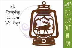 Camping Lantern Scene Elk Wall Sign Product Image 3