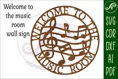 Welcome to the music room sign, SVG file. vector file Product Image 3