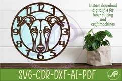 Greyhound Dog clock wall clock laser cut file 1 Product Image 3