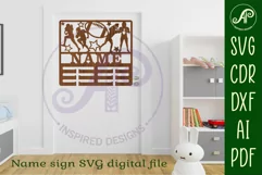 American football male medal holder Name svg laser cut Product Image 3