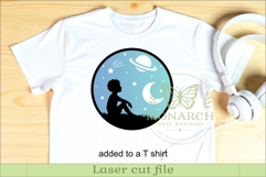 Celestial Dreamer Boy Space Wall Sign Laser Cut SVG Product Image 3