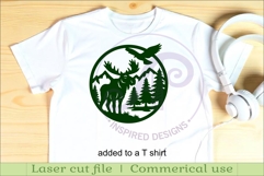 Moose mountain scene wall sign svg laser cut Product Image 3