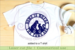 Home Is Where The Paws Are SVG Dog And Cat Round Sign Laser Product Image 3