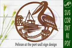 Pelican wall sign, Ocean bird, port scene design. Product Image 3