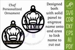 Chef Christmas Ornament SVG| Personalized Laser Cut Product Image 3