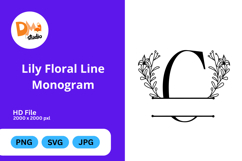 Lily Floral Line Monogram Product Image 1