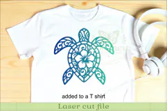Floral Sea Turtle Wall Art Hibiscus Tropical Coastal Beach Product Image 3