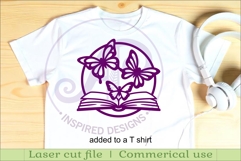 Butterfly Book Wall Art SVG Laser Cut File Reading Decor Product Image 3