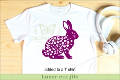 Floral Rabbit Wall Art SVG, Bunny Lover Laser Cut Sign Decor Product Image 3