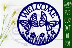 Welcome butterfly wall sign, SVG file. vector sign Product Image 3