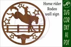 Rodeo horse rider sign svg laser cut file Product Image 3
