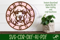 Poodle dog wall clock laser cut files, SVG Product Image 4