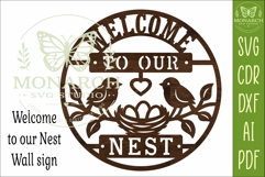 Welcome To Our Nest Wall Sign SVG Farmhouse Bird Laser Cut Product Image 3