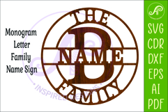Monogram Family Letter B Name Sign SVG Product Image 3