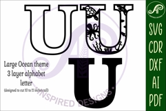 Ocean Large U wall Letter 3 layer sign Product Image 3