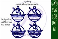 Kayaking personalized Christmas Ornament SVG Product Image 3