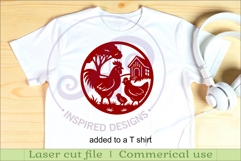 Chicken and Rooster farm scene wall sign, SVG file. Product Image 3