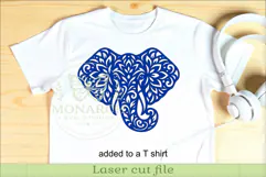 Floral Elephant Laser Cut File, Boho Elephant Wall Art SVG Product Image 3