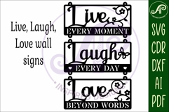Live, Laugh, Love words wall sign, SVG file. vector sign Product Image 3
