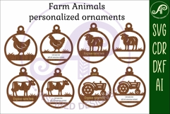 Farm animals Christmas Ornaments, personalized 2 Product Image 3