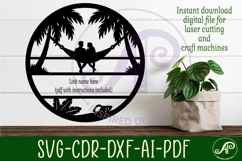 Couple in hammock at beach themed name sign svg laser Product Image 3