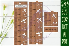 Planes personalized kids height chart in metric Product Image 3
