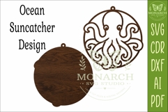 Octopus Suncatcher SVG | Ocean Window Hanger Laser Cut Fi Product Image 3
