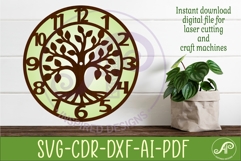 Tree of Life Wall Clock SVG for Laser Cutting Decor Product Image 3