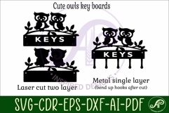 Cute owls Key holder designs for wood and metal Product Image 3