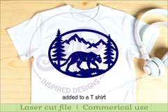 Mountain Lion mountain scene Oval wall sign laser cut file Product Image 3