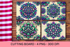 kitchen cutting board - floral mandala Product Image 1