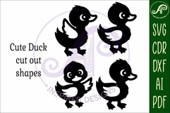 Cute little Ducks Silhouette laser cut wall art 2 Product Image 3