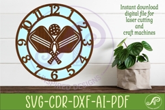 Pickleball Wall Clock SVG for Laser Cutting Decor Product Image 3