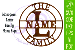 Monogram Family Letter L Name Sign SVG Product Image 3