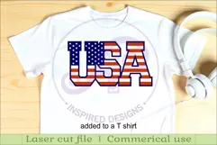 USA flag letter wall sign 3 layered design SVG files. Product Image 3