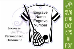 Lacrosse shirt Christmas Ornament SVG laser cut Product Image 3