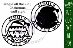 Jingle all the way with elf wall art sign, SVG file. vector Product Image 2