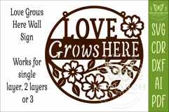 Love Grows Here Layered SVG | Floral Home Wall Sign | Laser Product Image 3