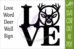 Deer LOVE SVG, Rustic Deer Head Sign SVG, Hunting Wall Art Product Image 3