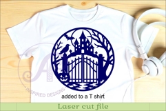 Haunted Garden Gate Halloween Wall Sign SVG, Gothic Laser Product Image 3