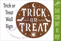Trick Or Treat Halloween Wall Sign SVG Laser Cut File Spooky Product Image 3