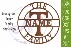 Monogram Family Letter T Name Sign SVG Product Image 3