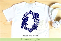 Gothic Raven Wall Art SVG, Victorian Rose Frame Laser Cut Product Image 3