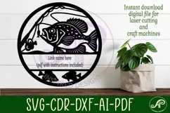 Black crappie fishing name sign svg laser cut template Product Image 3